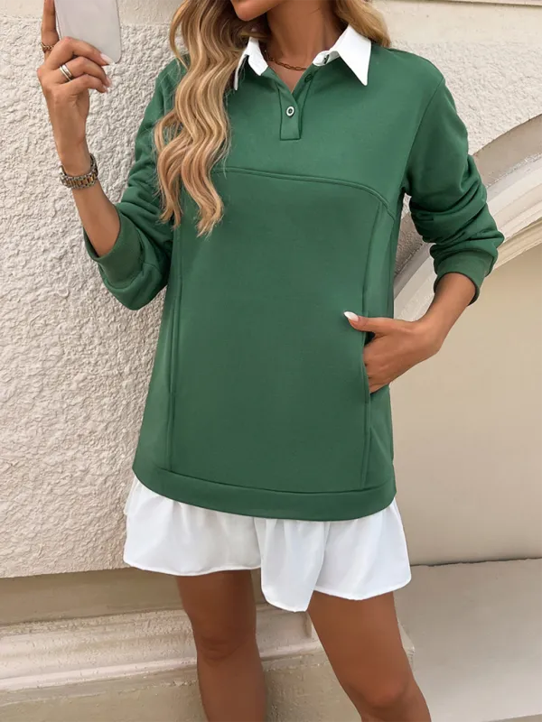 Sporty Polo Neck Mini Dress