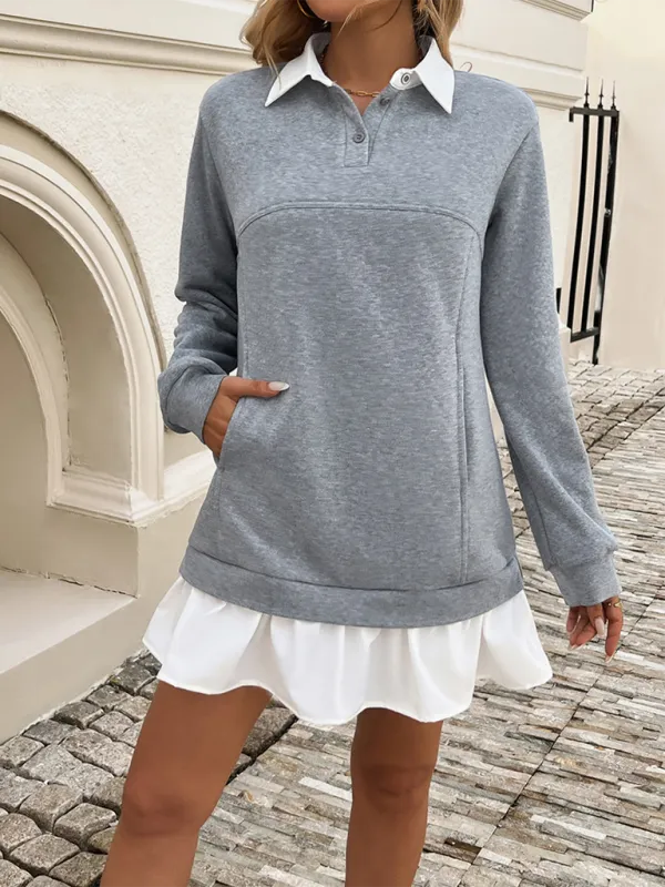 Sporty Polo Neck Mini Dress