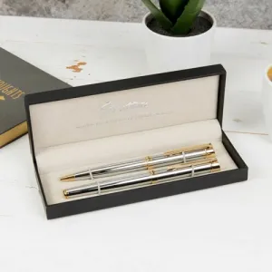 Stratton Rollerball & Ballpoint Pen Set - Silver &  Gold