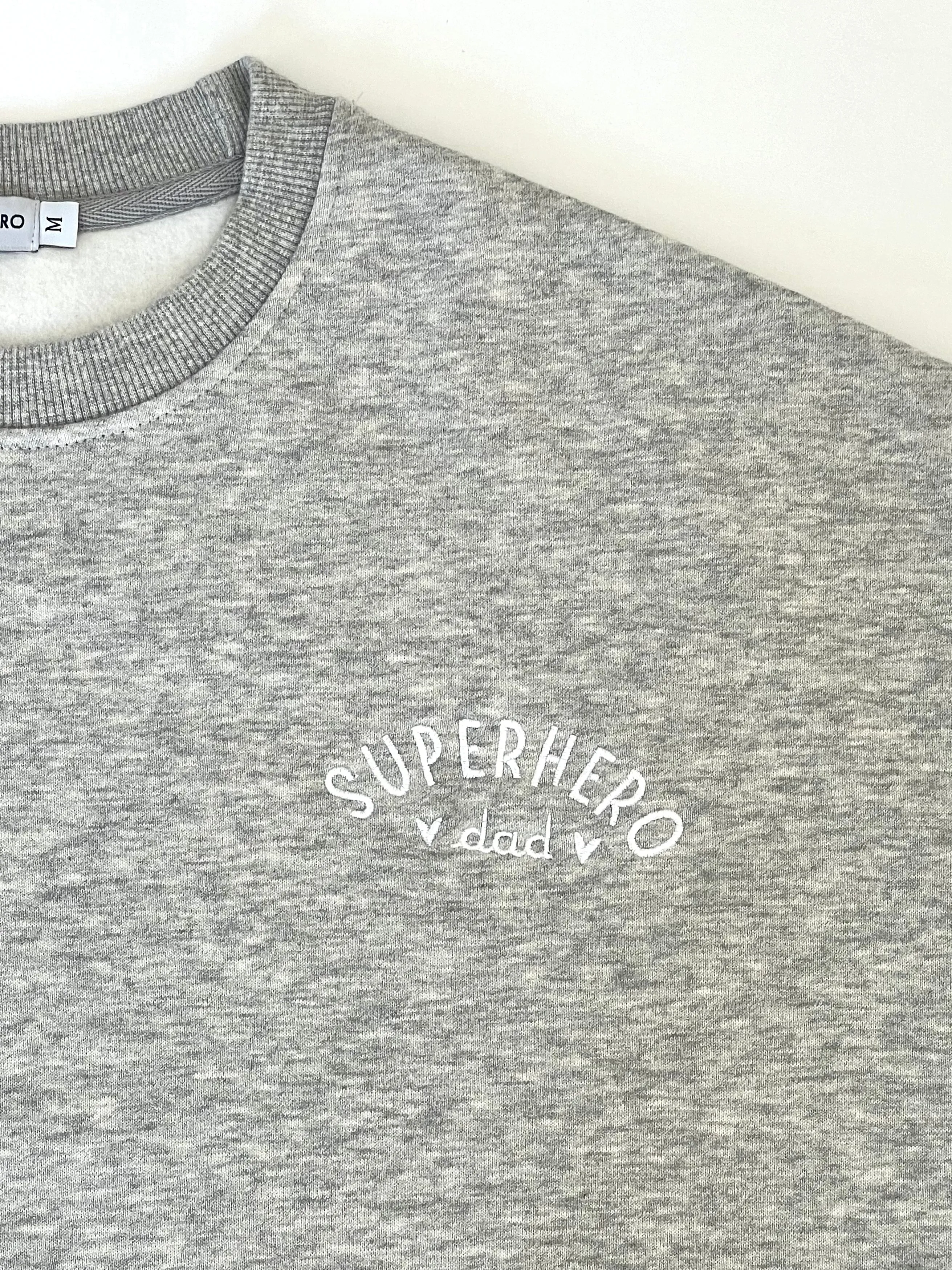 Super Hero Dad Embroidered Crewneck Sweater