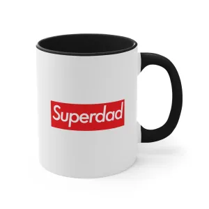 Superdad Accent Coffee Mug, 11oz super Inspired Funny Dad Father Appreciation Gift For Dads Fathers Day Thank You Thankful Love Birthday Christmas