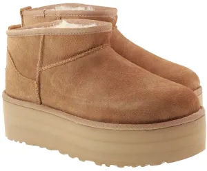 Ugg Boots Womens Classic Ultra Mini Platform Chestnut