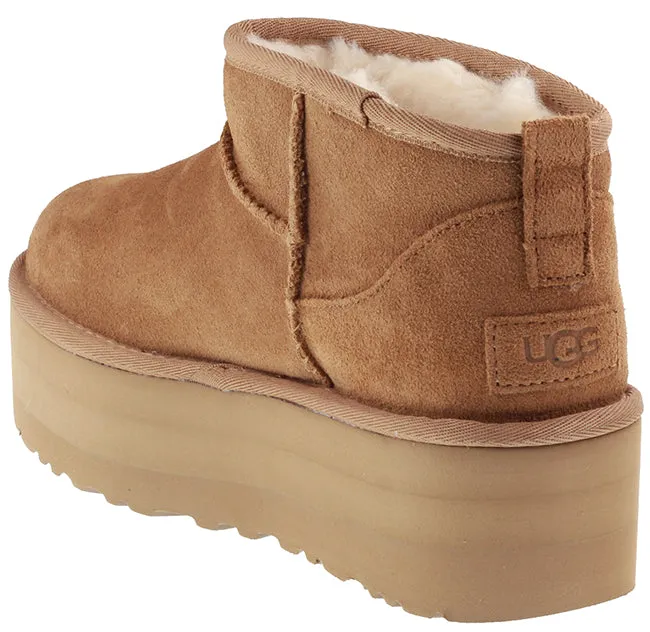 Ugg Boots Womens Classic Ultra Mini Platform Chestnut