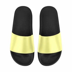 Uniquely You Mens Slide Sandals /   Pastel Yellow Flip-Flops