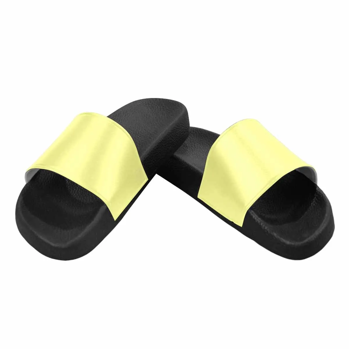 Uniquely You Mens Slide Sandals /   Pastel Yellow Flip-Flops