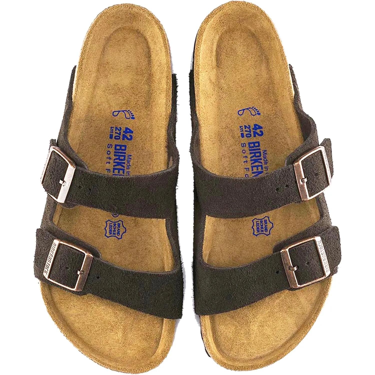 Unisex Birkenstock Arizona Soft Footbed Mocha Suede