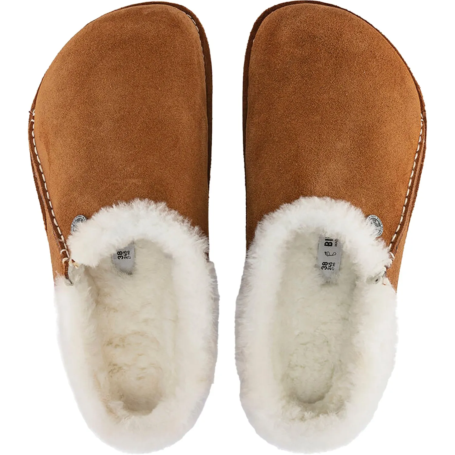 Unisex Birkenstock Zermatt Premium Mink Suede with Natural Shearling