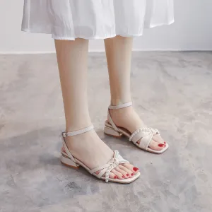 Uniwim Summer beach by the seaside sandals Thick Heels Pearl Platform Sandals