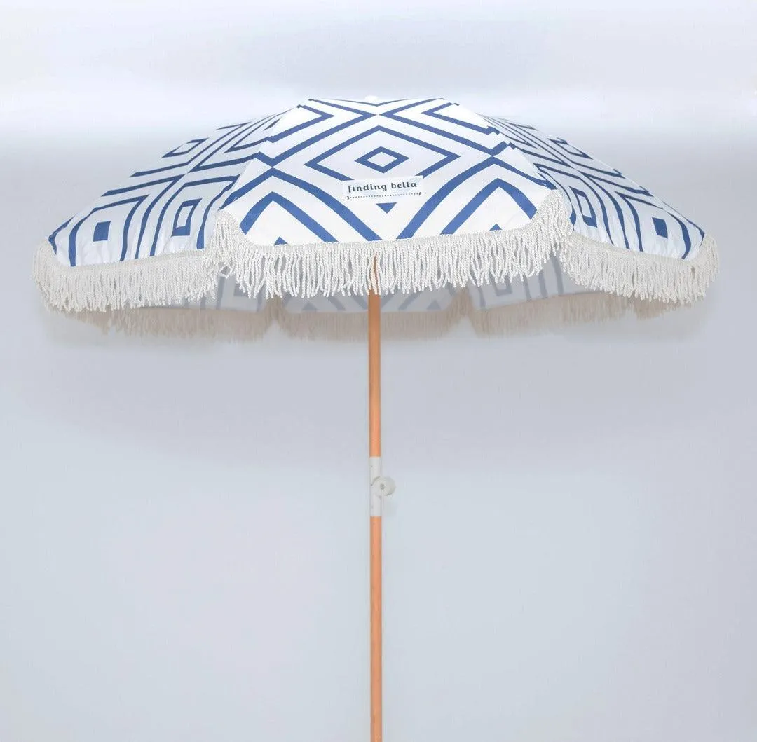 UV Protective Beach Umbrella with Fringe, Island Bella