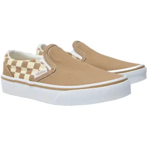 VANS Neutral Checkerboard BROWN/WHITE Classic Slip-On Neutral Checkerboard