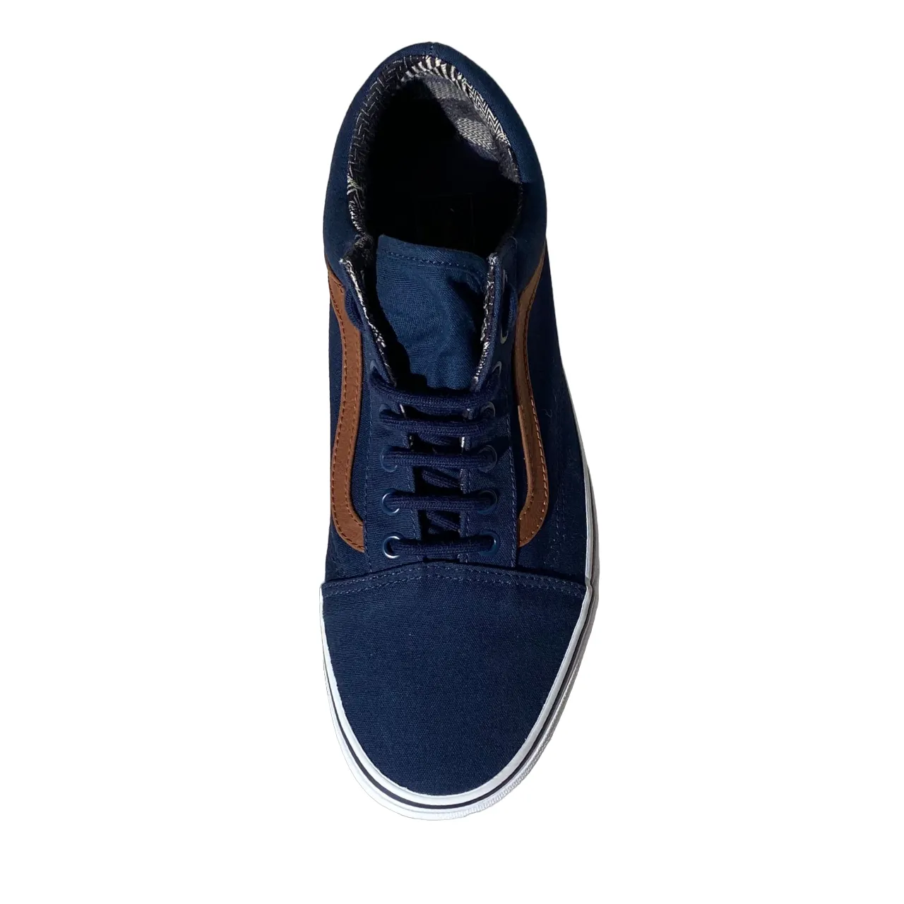 Vans scarpa sneakers da uomo Old Skool VN0A38G1MVE blu-cuoio