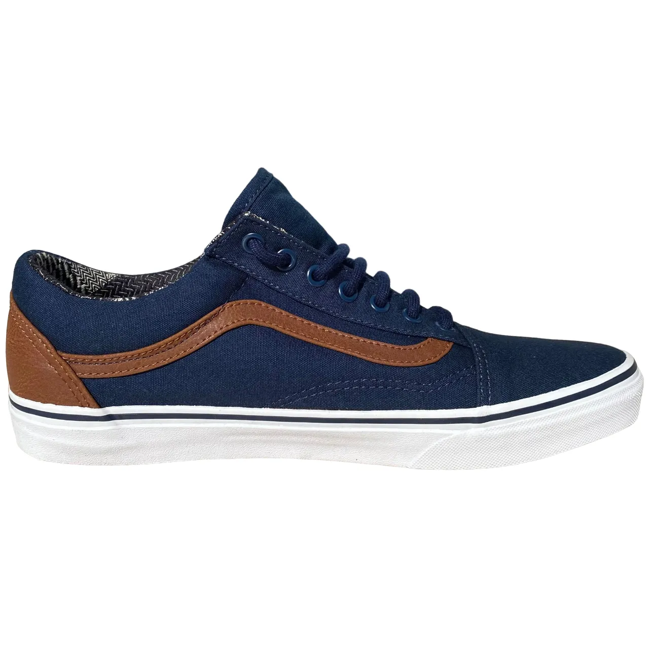 Vans scarpa sneakers da uomo Old Skool VN0A38G1MVE blu-cuoio