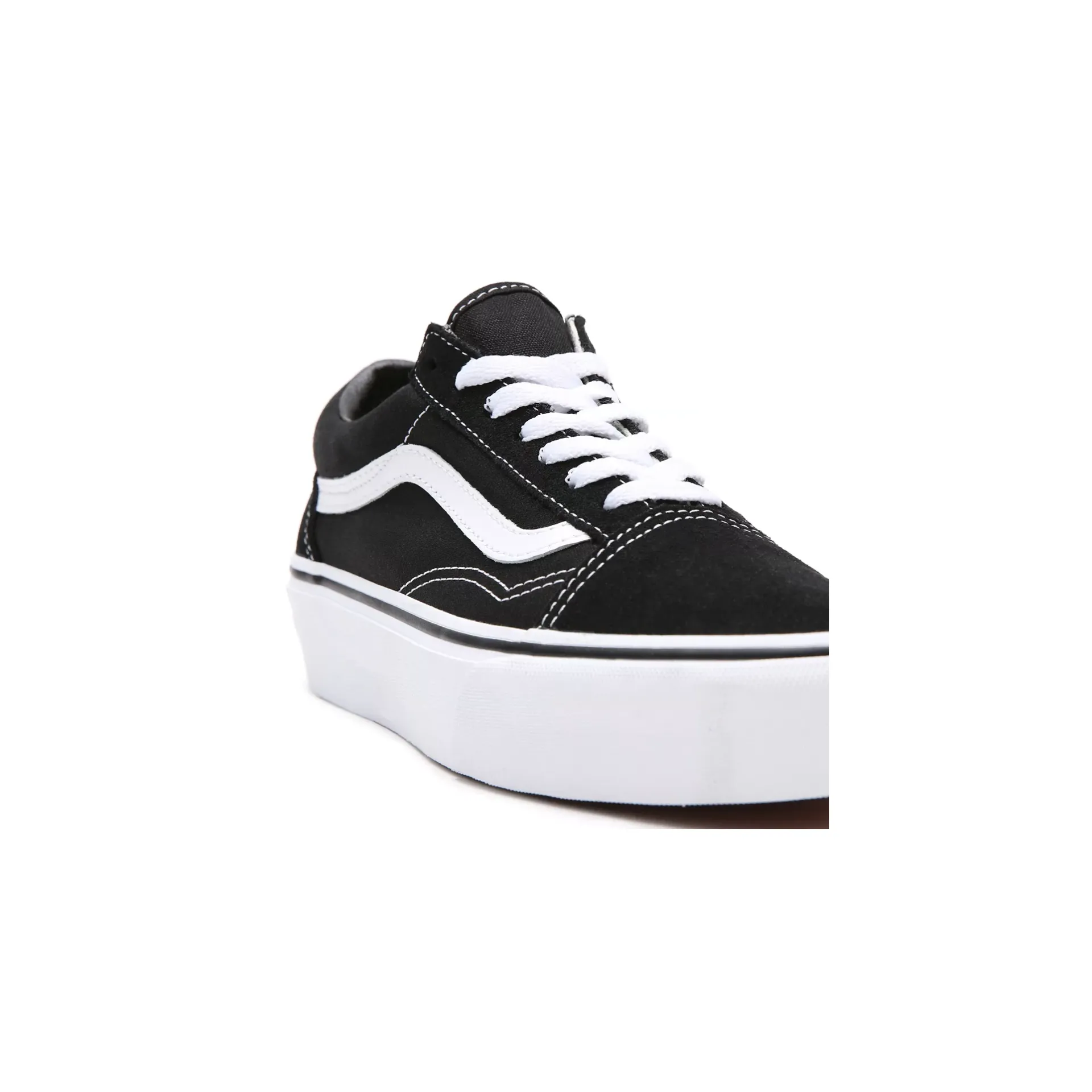 Vans Unisex Platform Old Skool Shoes - Black / White