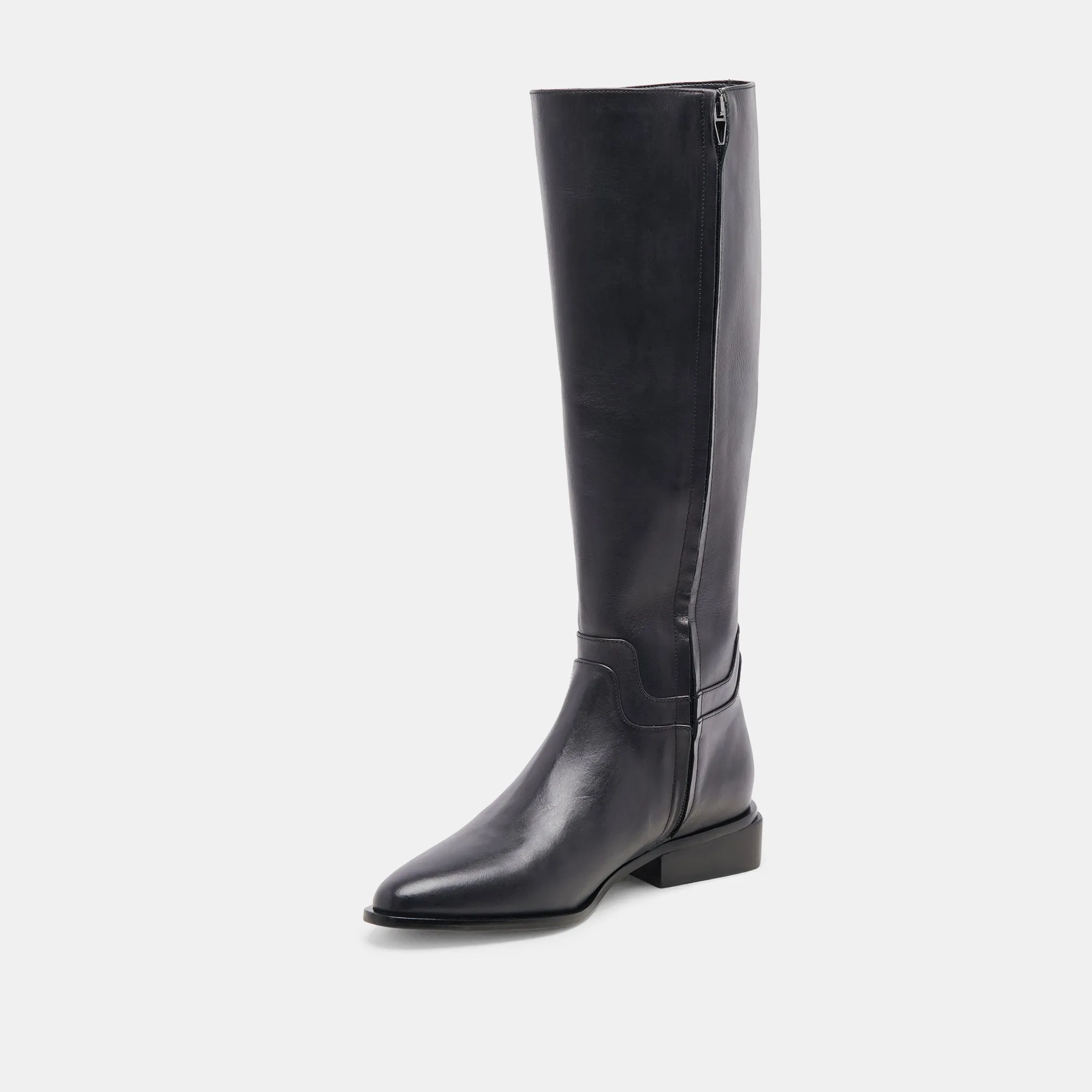 VERDI WIDE CALF BOOTS BLACK LEATHER