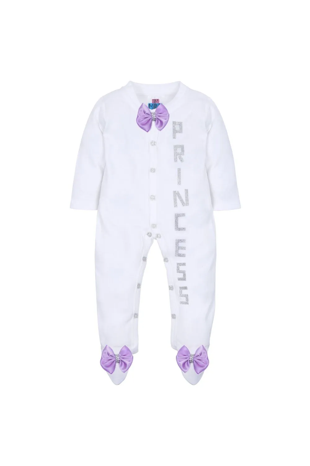 White Princess Detailing Cotton Lycra Sleepsuit Set