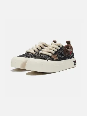 WLS StarryGlide Vintage Plaid Star Skate Shoes