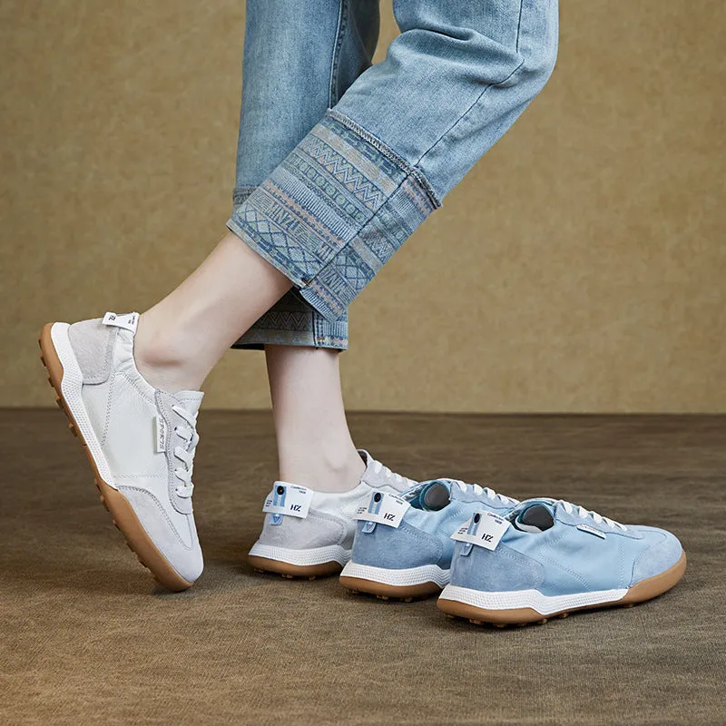 Women Soft Leather Flat Casual Training Sneakers