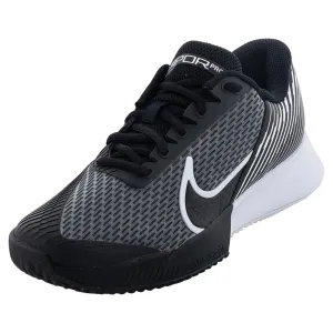 Women's Air Zoom Vapor Pro 2 Clay Tennis Shoes Black and White