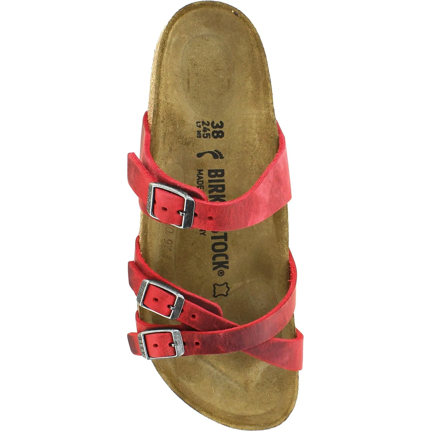 Women's Birkenstock Franca Fire Red Oiled Leather