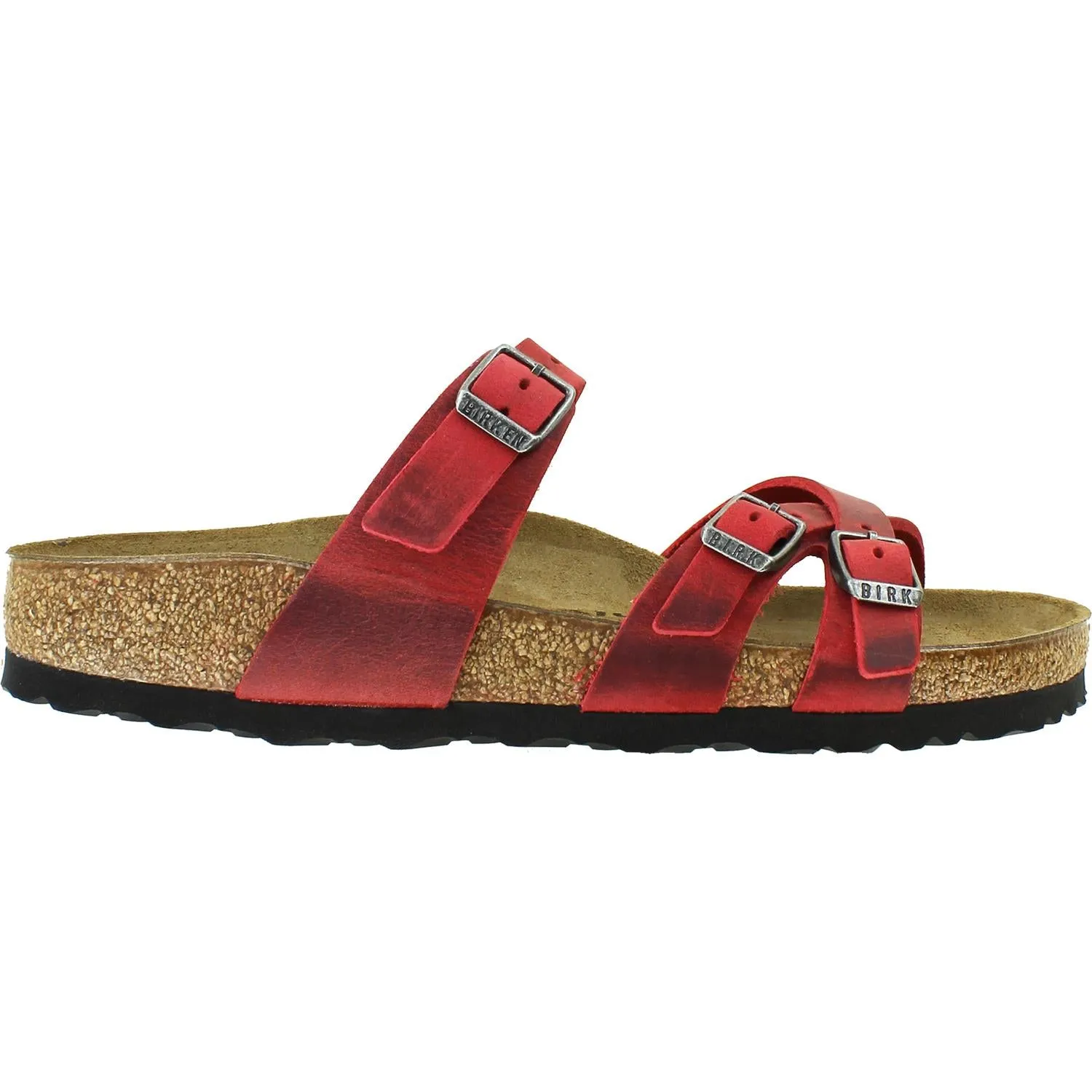 Women's Birkenstock Franca Fire Red Oiled Leather