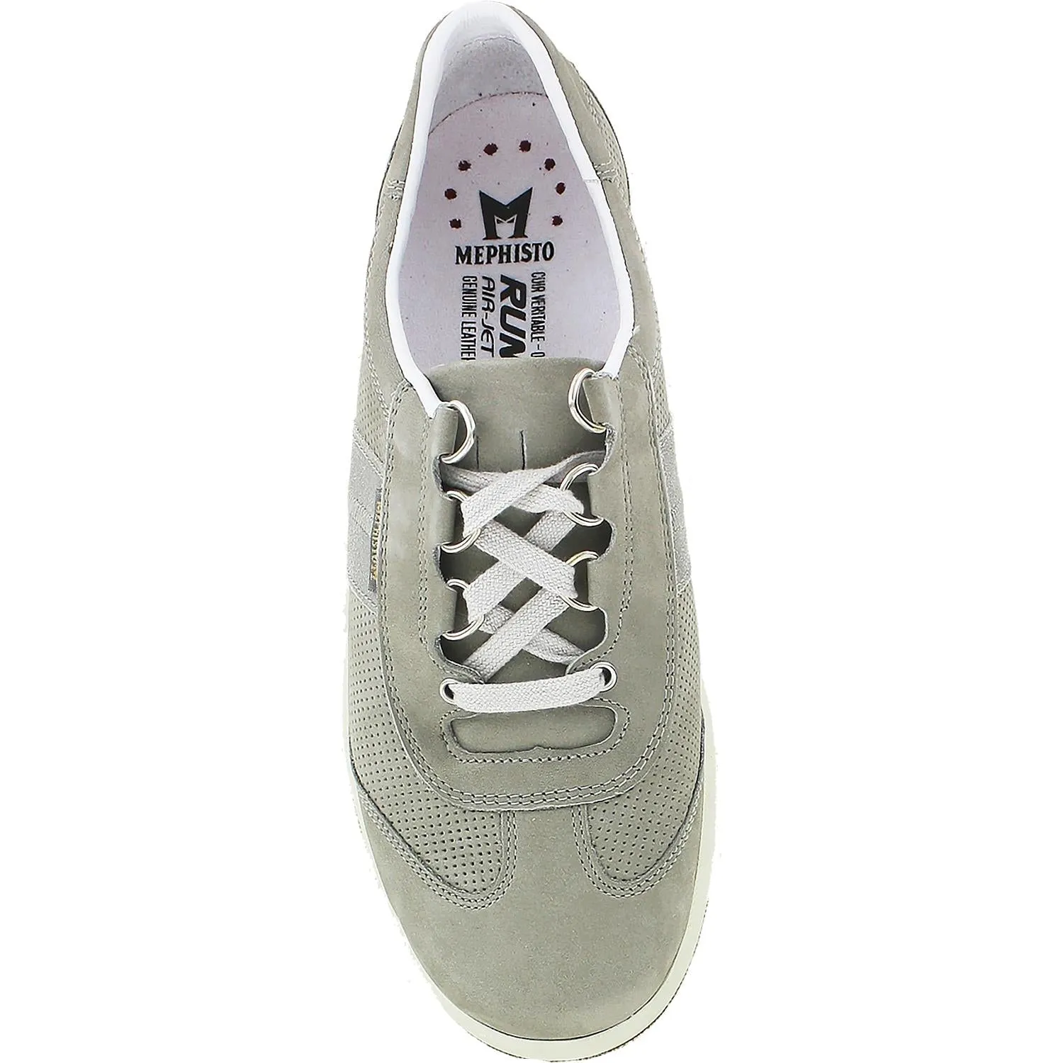 Women's Mephisto Laser Perf Light Grey/Silver Leather/Nubuck