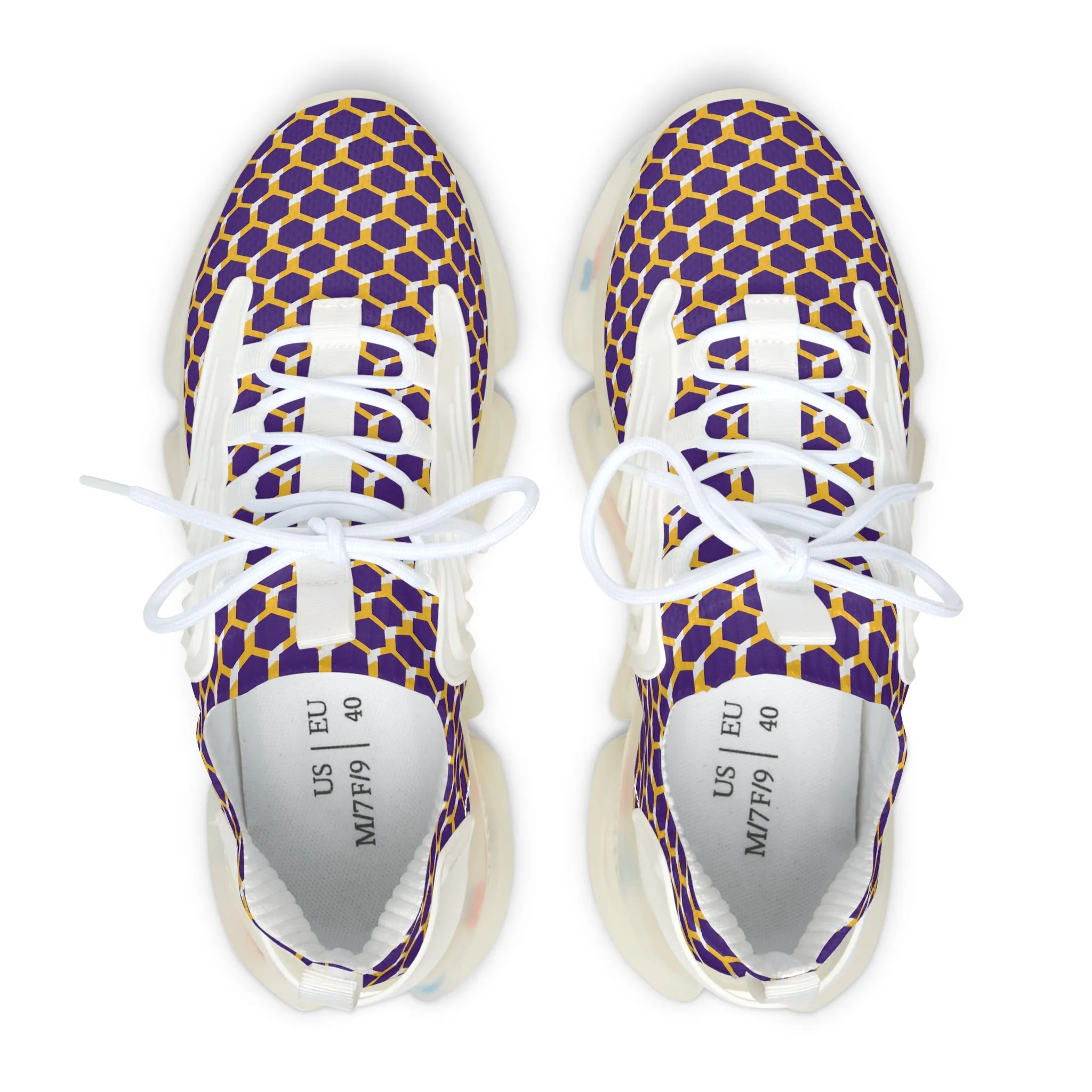 Women's Mesh Sneakers - Purple/Gold Hex