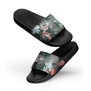 Women's Slides in Grey Bella Roses Floral