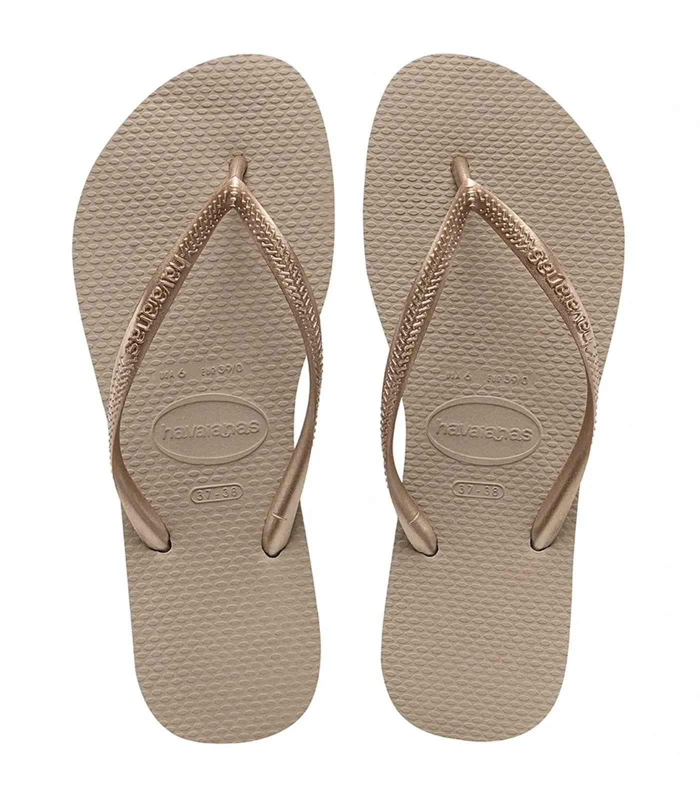 Women's Slim Flip Flops - Rose Gold