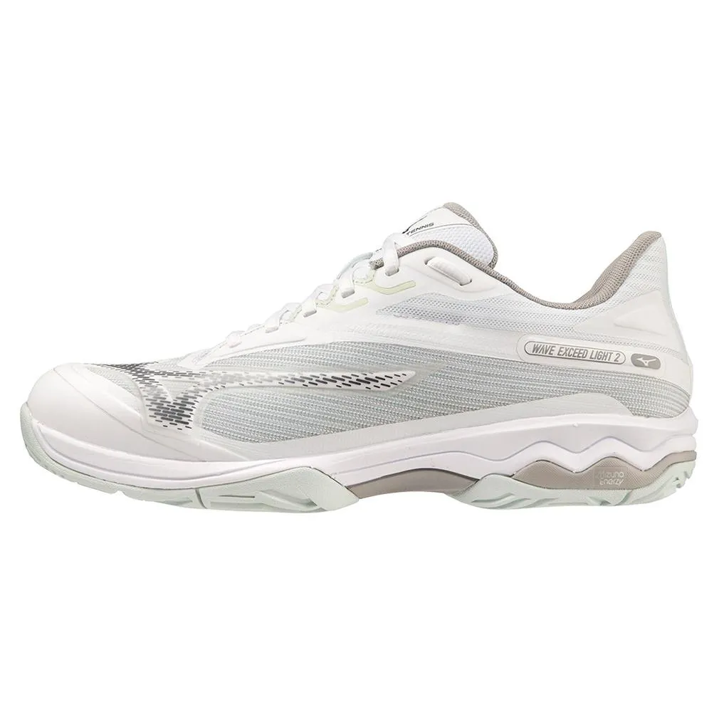 Women's Wave Exceed Light 2 AC Tennis Shoes White and Metallic Grey